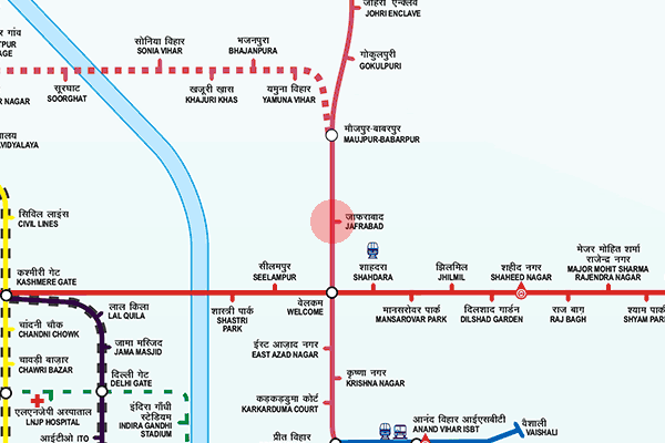 Jaffrabad station map