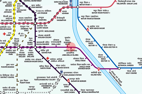 Jamia Millia Islamia station map