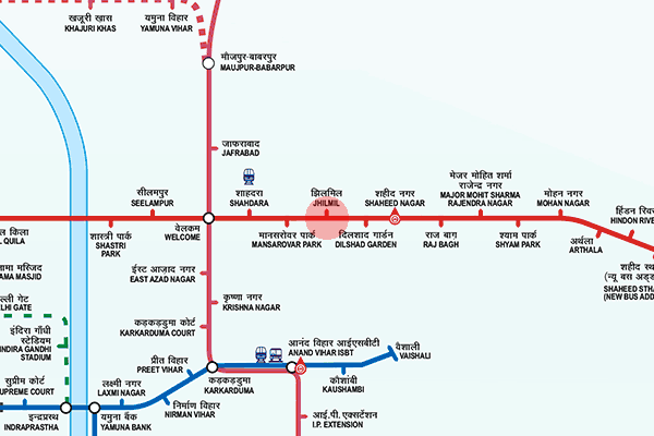 Jhilmil station map