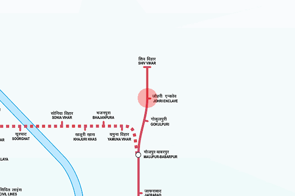 Johri Enclave station map