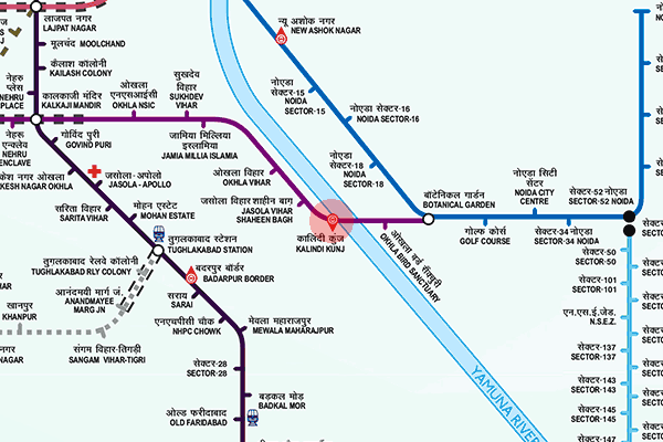 Kalindi Kunj station map