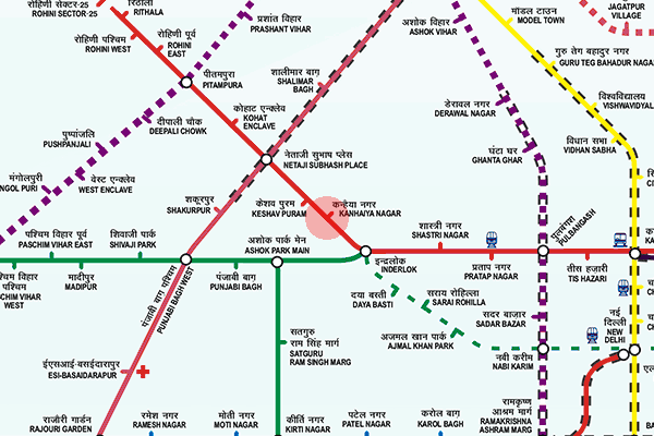 Kanhiya Nagar station map
