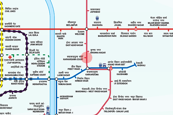 Karkarduma Court station map