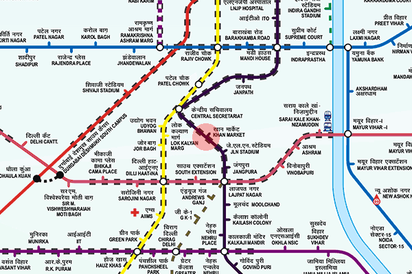 Khan Market station map