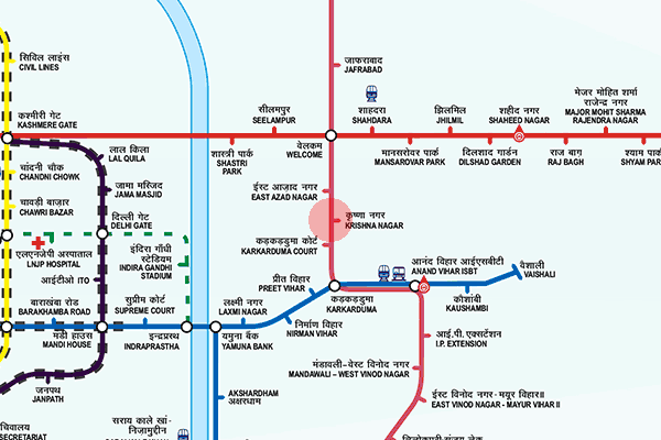 Krishna Nagar station map