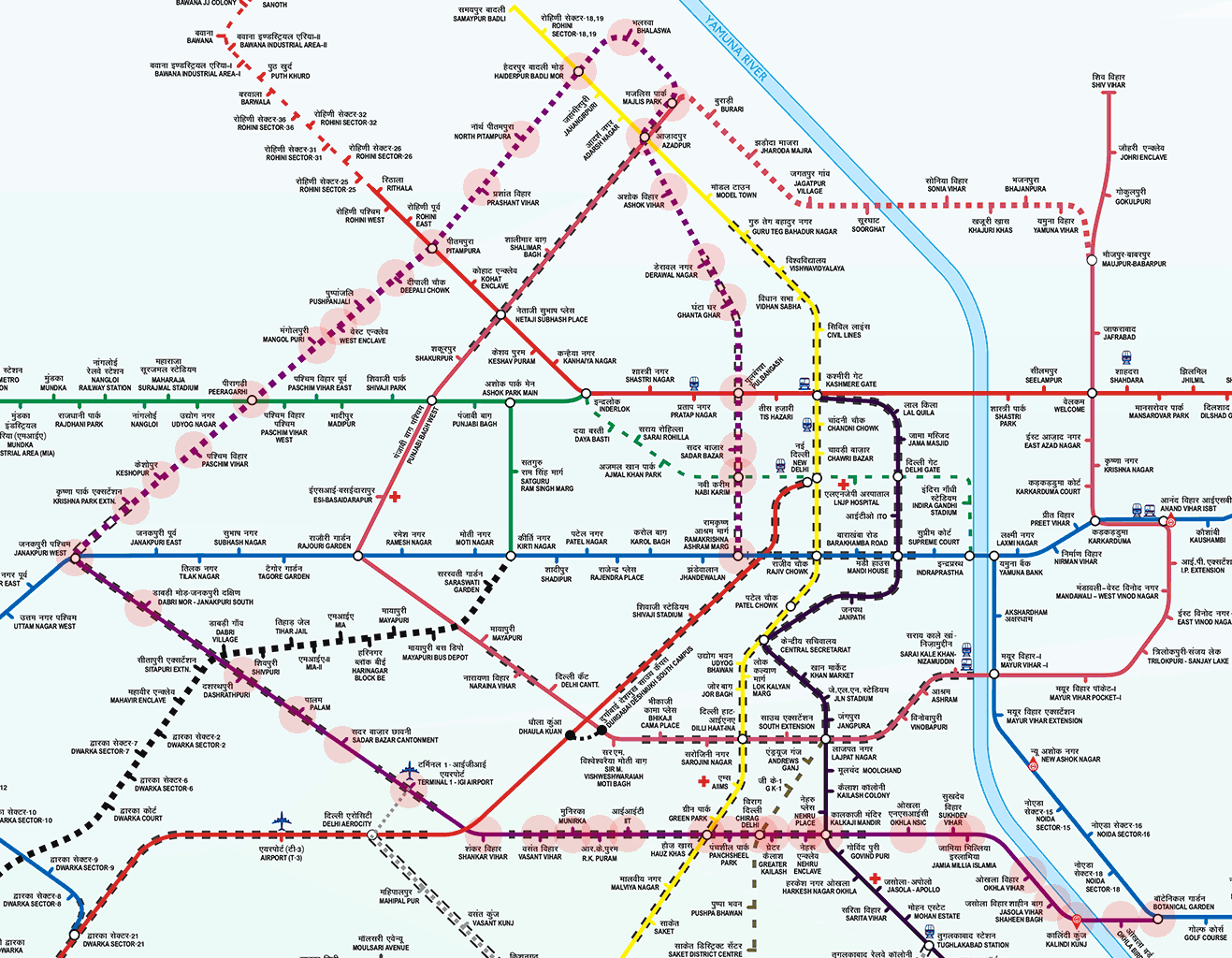 Delhi Metro Magenta Line map