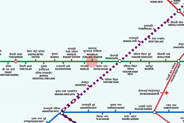 Maharaja Surajmal Stadium station map