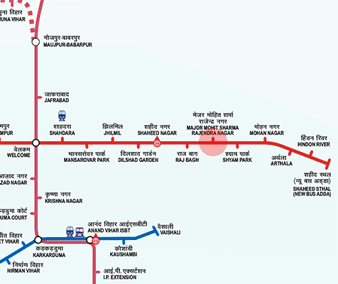 Major Mohit Sharma Rajendra Nagar station map