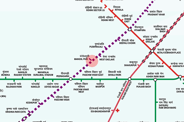 Mangolpuri station map