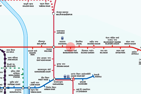 Mansarovar Park station map
