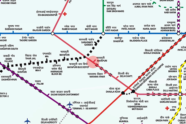 Mayapuri station map