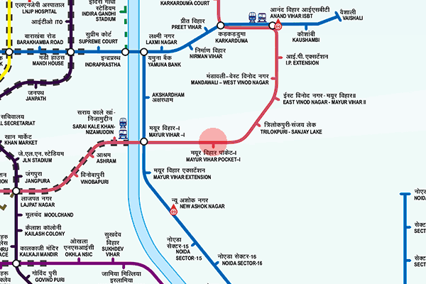 Mayur Vihar Pocket I station map