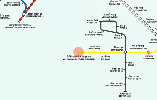 Millennium City Centre Gurugram station map