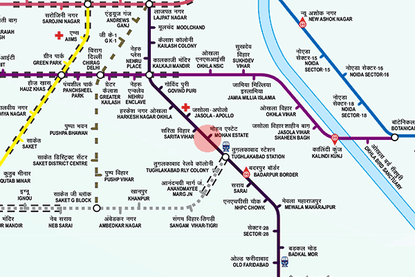 Mohan Estate station map