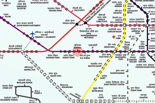 Munirka station map