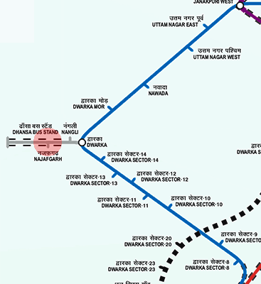 Najafgarh station map