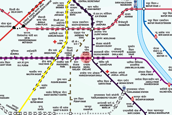 Nehru Enclave station map