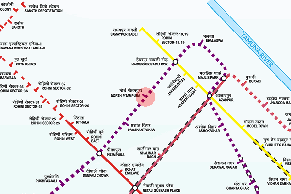 North Pitampura station map