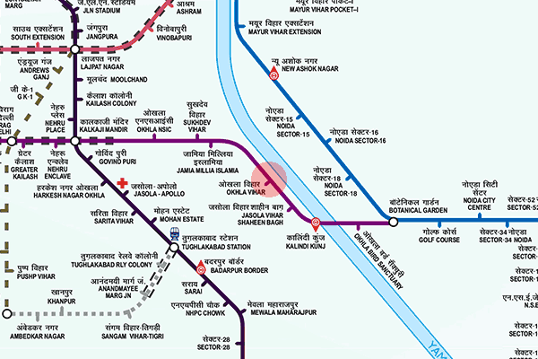 Okhla Vihar station map