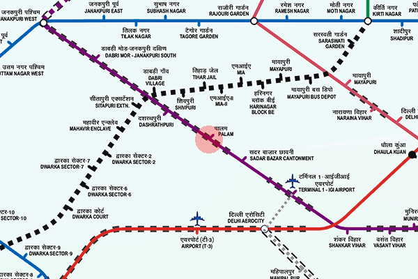 Palam station map