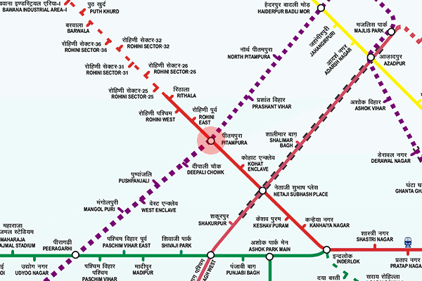 Pitampura station map