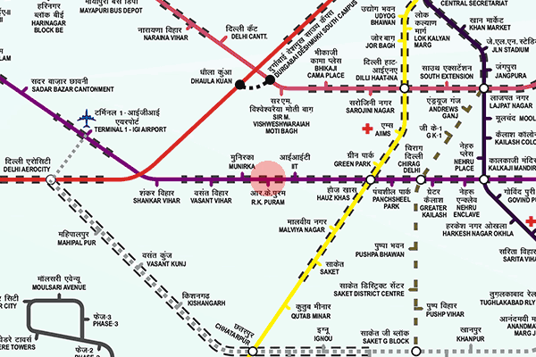 R. K. Puram station map