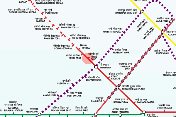 Rohini East station map