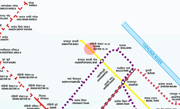 Rohini Sector 18, 19 station map