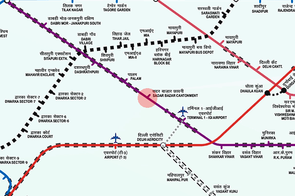 Sadar Bazaar Cantonment station map