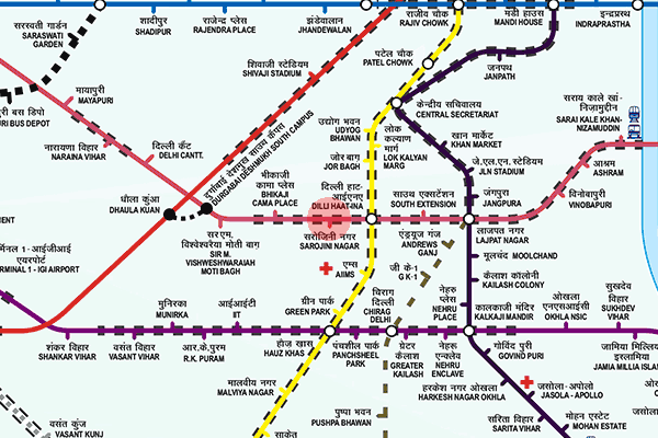 Sarojini Nagar station map