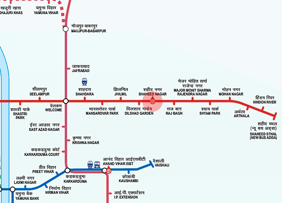 Shaheed Nagar station map