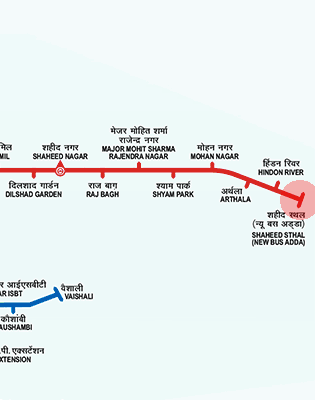 Shaheed Sthal station map