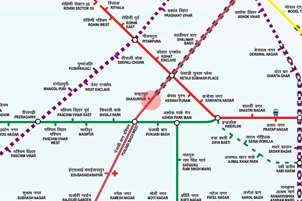 Shakurpur station map