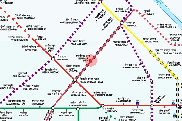 Shalimar Bagh station map