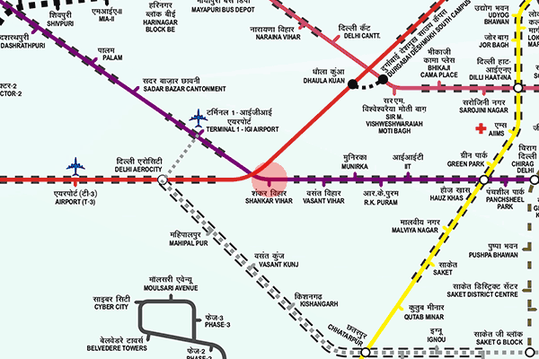 Shankar Vihar station map