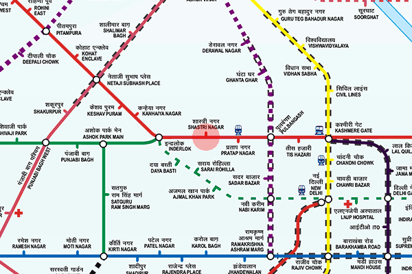 Shastri Nagar station map