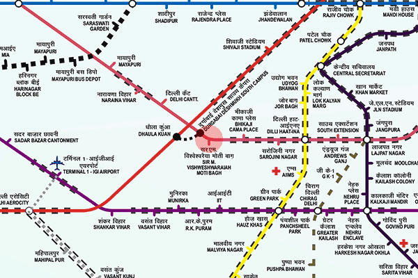 Sir M. Vishweshwaraiah Moti Bagh station map