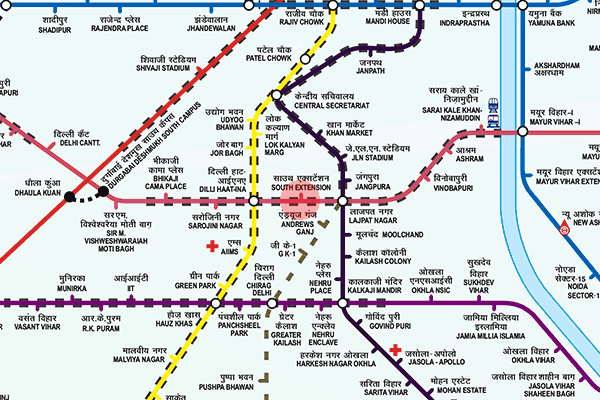 South Extension station map
