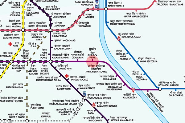Sukhdev Vihar station map