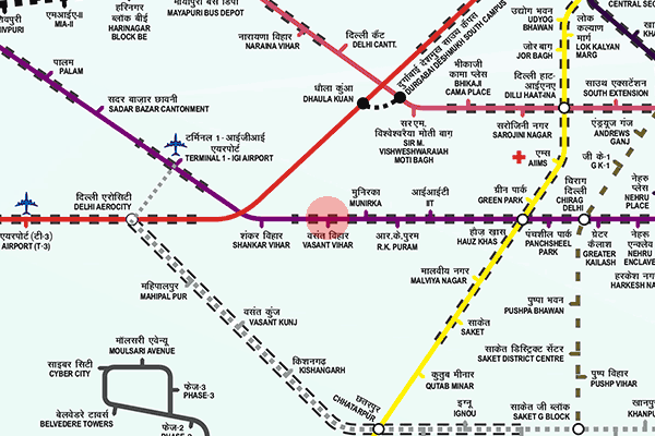 Vasant Vihar station map