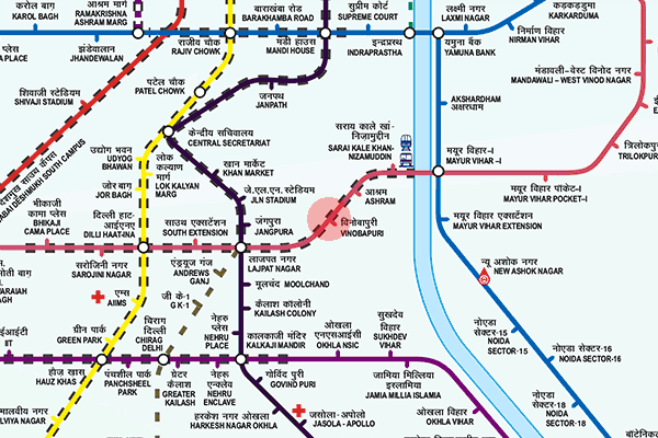 Vinobapuri station map