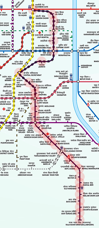 Delhi Metro Violet Line map