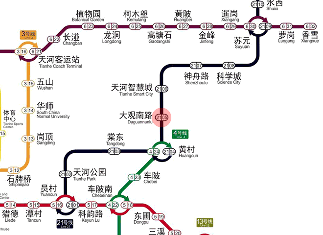 Daguannanlu station map