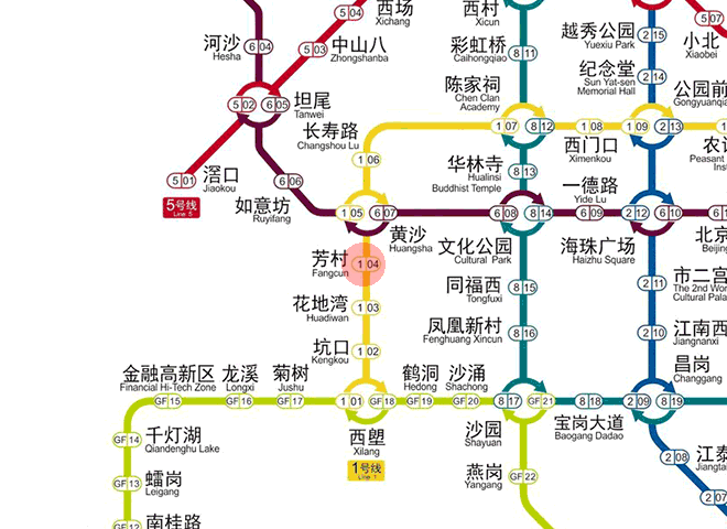 Fangcun station map