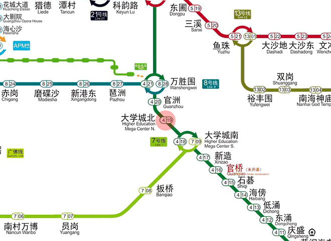 Higher Education Mega Center North station map