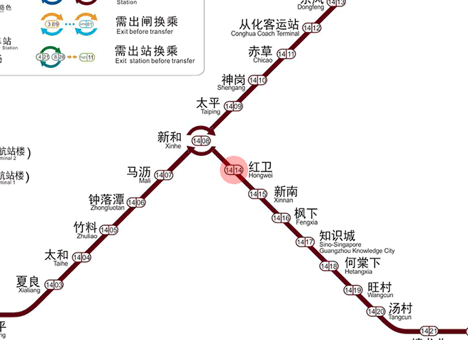 Hongwei station map