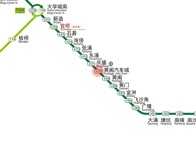 Huangge Auto Center station map