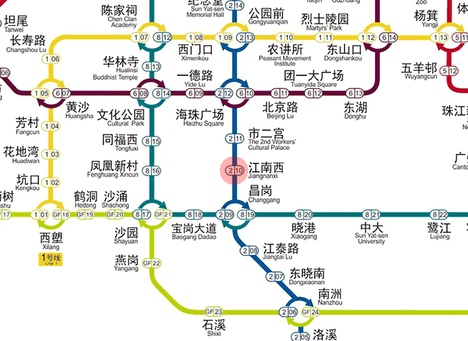Jiangnanxi station map