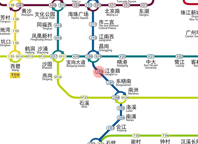 Jiangtai Lu station map