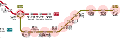 Guangzhou Metro Line 13 map